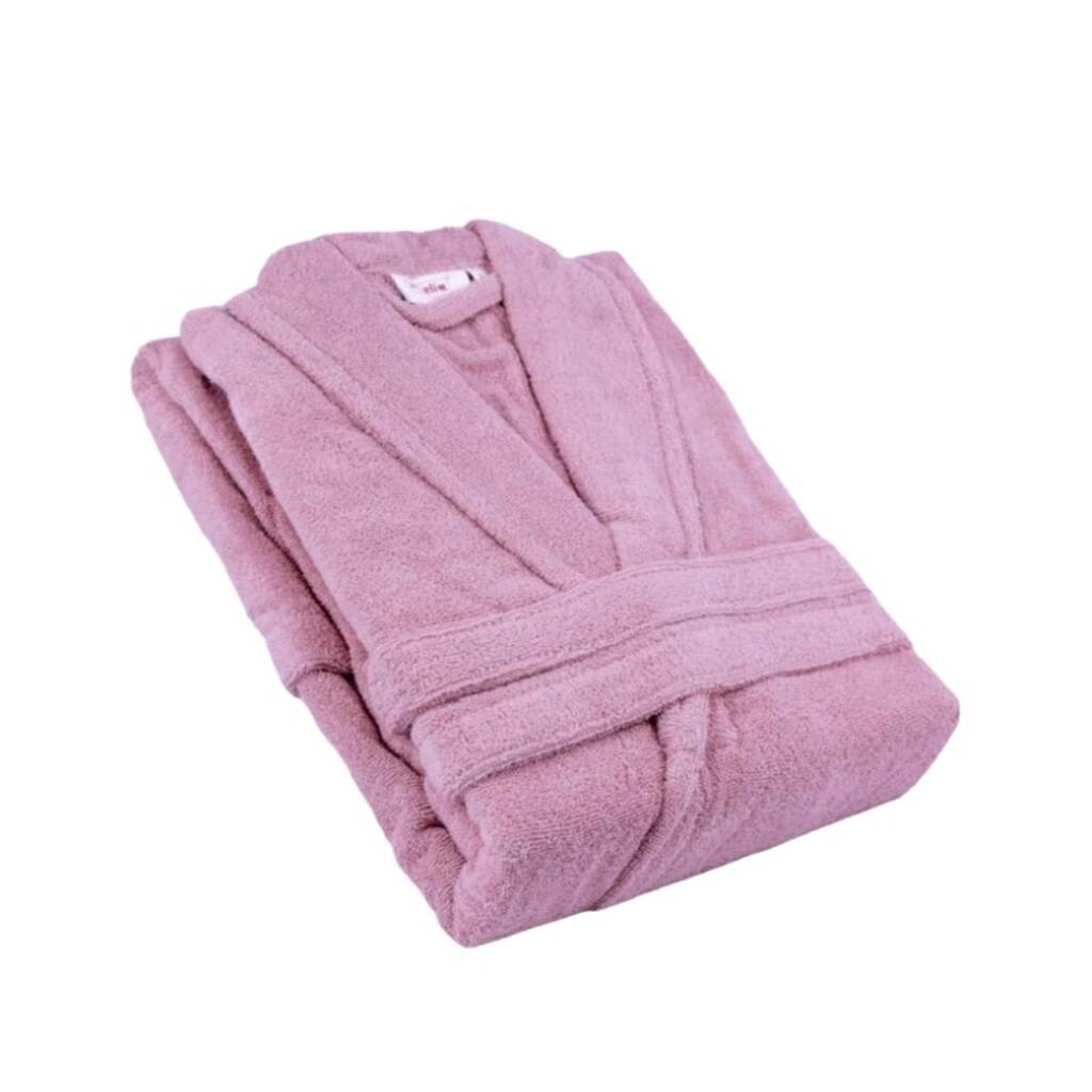 Albornoz baño rosa liso EXCLUSIVE de algodón 100% - Castma, fabricante de  ropa del hogar