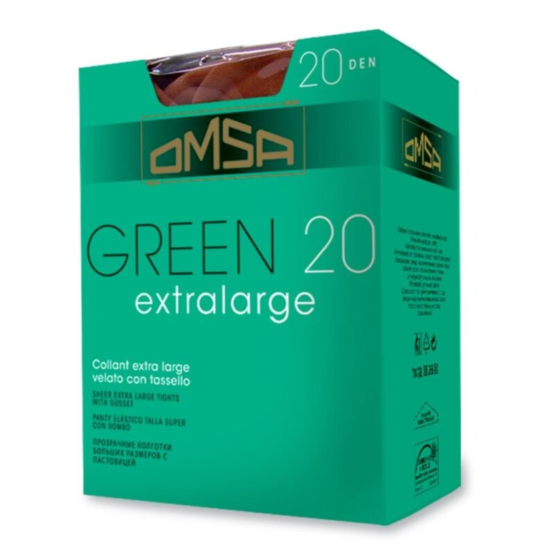 Panty Omsa Green 20 Den Extra Large. Media de espuma de gran elasticidad. Con demarcación, rombo higiénico y puntera reforzada ¡Compra Ya!