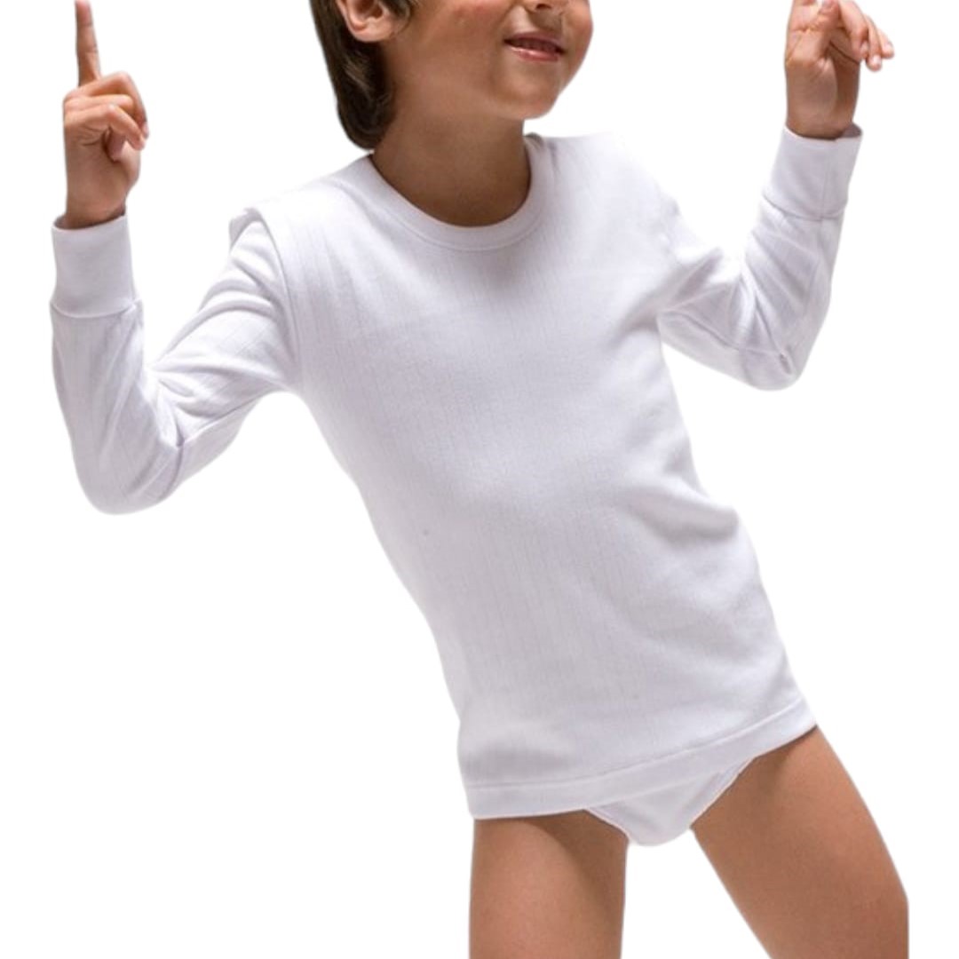 Camiseta Interior Para Niño Blanca De Algodón 5 Piezas