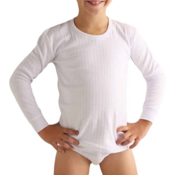 Camiseta interior niño manga larga 100% algodón felpado Rapife 330