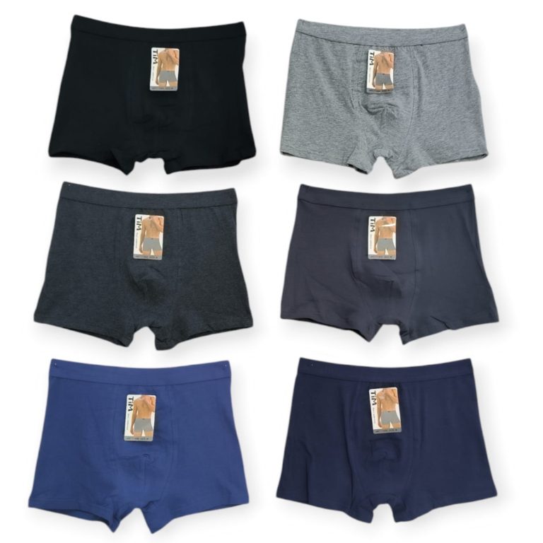 Pack de 6 calzoncillos bóxers de algodón transpirable Cinturilla elástica de goma recubierta para mayor confort Ajuste cómodo y seguro, sin rozaduras ni presión Diseño flexible que permite libertad de movimiento